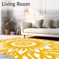 thumbnail image 2 of ODIKA 2'x3' Machine Washable Non-Slip Area Rug, Radiant Sunburst Motif With Layered Petal And Bold Contrast High Traffic Rug, Yellow, 466234, 2 of 7