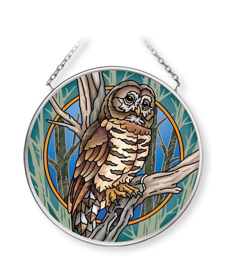Multicolor Amia 42713 Owl Glass Suncatcher 3-1/2 Inches 