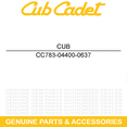 thumbnail image 3 of CUB CADET 783-04400-0637 Belt Cover Right Hand Powder Black i1050 ZTT50, 3 of 6