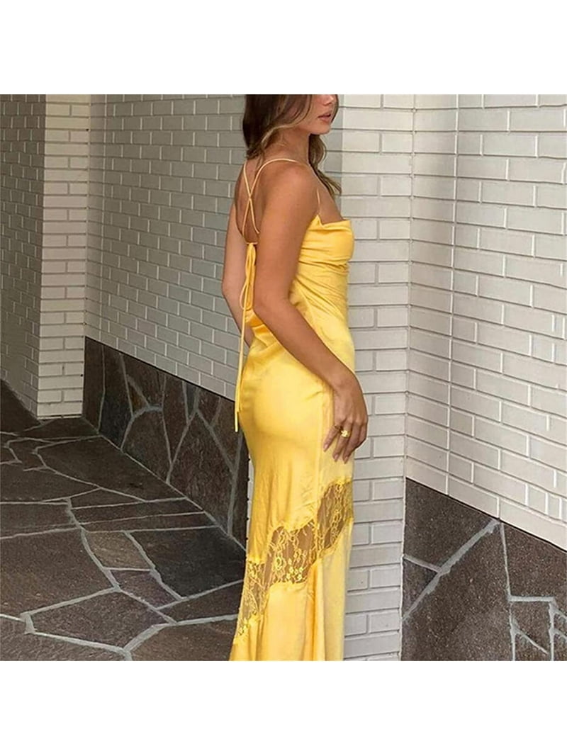 Elegant Women's Satin Silk Maxi Dress, Backless Lace Up, Sleeveless Evening Wear for Party/Wedding - Walmart.com Elegant Women's Satin Silk Maxi Dress, Backless Lace Up, Sleeveless Evening Wear for Party/Wedding - Walmart.com