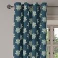 thumbnail image 3 of Ambesonne Victorian Grommet Curtain, Damask Swirls Leaves, 50" x 54", Dark Blue Pale Green, 3 of 6