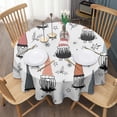 thumbnail image 3 of White Christmas Gnome and Snowflake Pattern Round Tablecloth 60"x60",Wrinkle Wipeable Table Cloth for Kitchen Dining Room Picnic Patio Party, 3 of 6