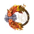 thumbnail image 3 of Corona de calabaza artificial para puerta de entrada, corona de otoño para cosechar en el exterior, ventana de Halloween, 40 cm x 40 cm, corona de, 3 of 9