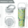 thumbnail image 4 of 30oz Dinosaur CoffeeTravel Mug Cup Water Botter Flip Tumbler with Handle lid and Straw,Dinosaur Stuff Decor Accessories, 4 of 7
