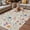 Pink LightBLue Beige, variant on Pink Spring Floral Outdoor Rug for Patio/Deck/Porch, Non-Slip Large Area Rug 5 x 7 Ft, Elegant Pastoral Flowers Butterflies Rustic Indoor Outdoor Rugs Washable Area Rugs, Camping Rug Carpet Runner