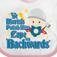 thumbnail image 4 of Inktastic Ye Mortals Putteth Mine Cape on Backwards&reg; Boys or Girls Baby Bib, 4 of 4