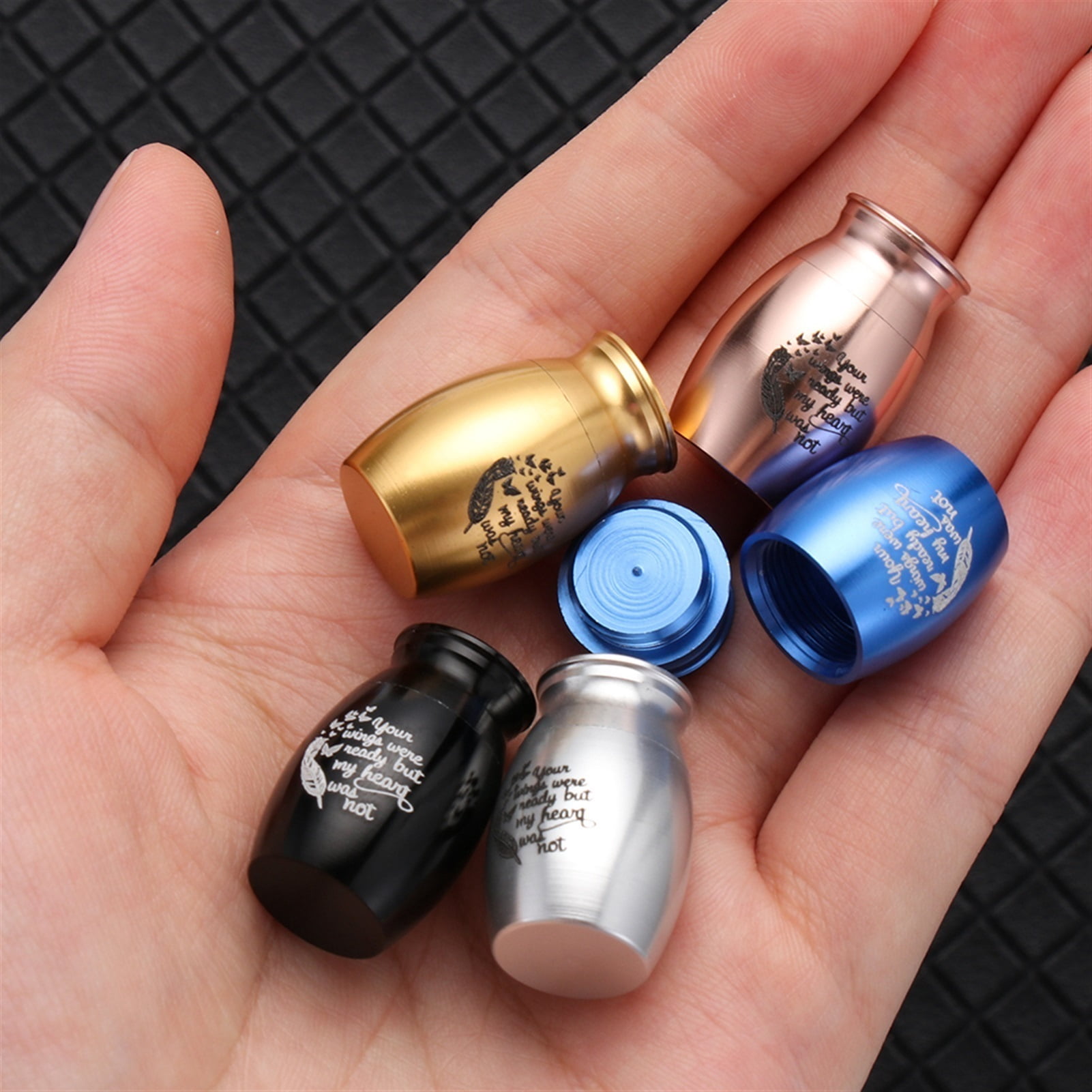 1Pc Mini Memorial Urn Aluminum Alloy Threaded Lid Pet Cremation Urns Beloved Pet Keepsake Funeral Urn