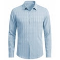 thumbnail image 4 of JAJAHO Mens Jacquard Dress Shirts Long Sleeve Business Casual Button Down Collared Regular Fit Wedding Shirts Trendy Tops, 4 of 4