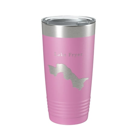 

Lake Fryer Map Tumbler Travel Mug Insulated Laser Engraved Coffee Cup Texas 20 oz Light Purple