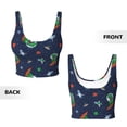 thumbnail image 5 of Lsque Dinosaur Astronaut Printed Women'S Sports Bra, Compression, Moisture Wicking, High-Impact Sports Bra For Women,Supportive sports bra-, 5 of 9