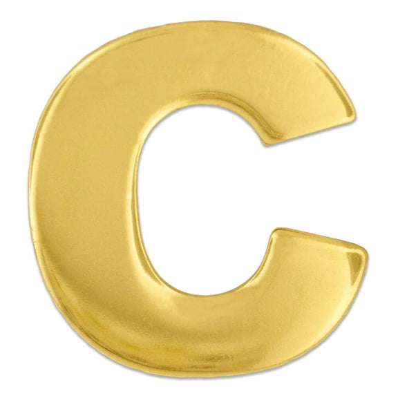 PinMart's Gold Plated Alphabet Letter C Lapel Pin