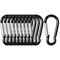 Unique Bargains Travel Camping Hiking Aluminum Clip Hook D-Ring Keychain Carabiner Black 10 Pcs