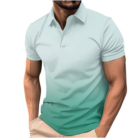 Hinvhai Mens Textured Knit Polo Shirts Regular Fit Stretchy Golf Shirts Mint Green 2(XS)