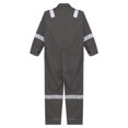 thumbnail image 4 of Haitryli Men's Long Sleeve Cotton Coverall Reflective Strips One Piece Jumpsuit with Pockets Grey 5XL/195, 4 of 5