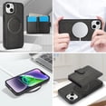 thumbnail image 3 of Decase for iPhone 14 Plus Flip PU Leather Back Cover with 2-in-1 Detachable Magnetic Wallet with 5 Card Slots Compatible Mag-Safe and RFlD Blocking Kickstand and Wireless Charging,Black, 3 of 7