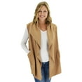 thumbnail image 2 of Le Moda Women's Sleeveless Pleated Open Front Fleece Vest Cardigan with Pockets, 2 of 2