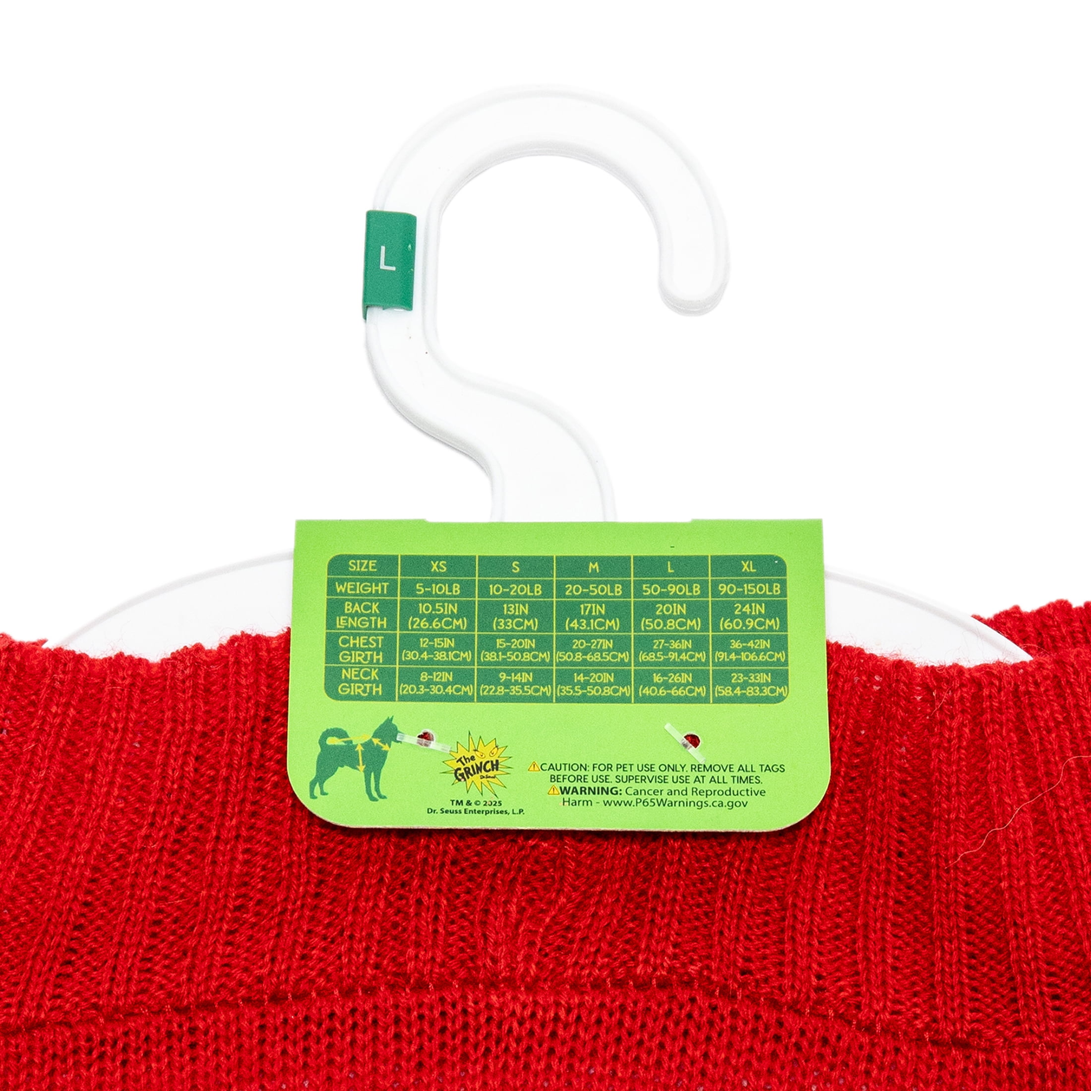 Dr. Seuss' The Grinch! Holiday Pet Sweater for Cats & Dogs,  Up to Snow Good, Red, Extra Small