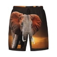 thumbnail image 4 of Lsque Mens Swim Trunks Elephant Sunset in Kenya Pattern - Bathing Suit Compression Liner - Beach Swim Shorts Swimwear - (S-3XL) - Stretch Quick Dry -Small, 4 of 9