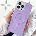 thumbnail image 1 of Case for iPhone 14 Pro Max, Sparkle Glitter Bling Shell Pattern Magnetic Cover Compatible with MagSafe Wireless Charging, Slim Lightweight TPU Bumper Shpckproof Case for iPhone 14 Pro Max,Purple, 1 of 6