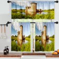 thumbnail image 3 of LALILO Kitchen Curtains and Valances Set of 3 36" Castle Window Treatment Tiers for Window Decor, 3 of 5
