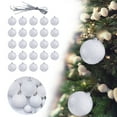 thumbnail image 2 of 24-Pack Shatterproof Christmas Ornaments - White Foam Tree Decorations with Strings - Lightweight Unbreakable Xmas Ball Set for Indoor/Outdoor, 2 of 9