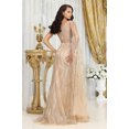 thumbnail image 4 of Royal Queen RQ8009 Juniors Womens Embellished One-Shoulder Slit Red Carpet Dress, 4 of 7