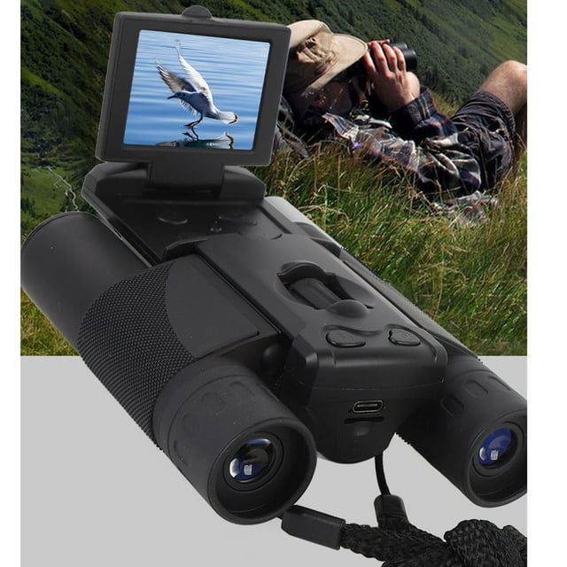 10x25 Compact Binoculars, 48MP 2.5K Digital Binoculars with 2 Inch Color Display, Large View Type C Video Photo Recorder with Storage Card, Easy to Focus, for Bird Watching