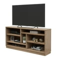 thumbnail image 7 of Twin Star Home Contemporary TV Stand for TVs up to 80” with Asymmetrical Open Shelves in Natural Oak, 7 of 7
