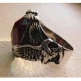 thumbnail image 6 of Red Garnet Ring, Silver Jewelry, 925 Silver Ring, Father's Day, Checker Garnet Eagle Claw Ring, January Birthstone Ring, Heavy Mens Ring, Spiritual Healing Gemstone, Christmas, Designer Mens Ring, 6 of 6