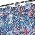 thumbnail image 3 of Blue Paisley and Floral Pattern Shower Curtain 36"x72" ,Bathroom Decorative Shower Curtains Set with 12 Hooks,Modern Waterproof Washable Shower Curtain, 3 of 6