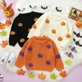 thumbnail image 2 of Toddler Baby Boy Girl Halloween Sweater Knit Chunky Pumpkin Sweaters Oversized Pullover Sweatshirt Tops Fall Winter Clothes, 2 of 7