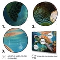 thumbnail image 3 of Designart "Turtle Encounter Green Blue Marine Animals V" Marine Animals Floater Framed Canvas Art Print, 3 of 7