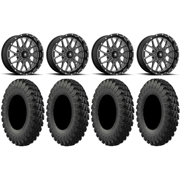 MSA Portal 18" Wheels Milled 37" MotoRally Tires Sportsman RZR Ranger