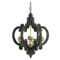 A&B Home Shabby Chic 6-Light Chandelier With Antique Black Finish