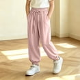 thumbnail image 2 of FAIWAD Joggers for Girls Loose Drawstring Waist Pants with Pockets Kids Casual Outdoor Clothes, 2 of 9
