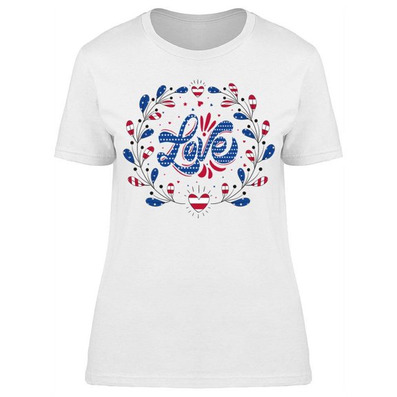 Love Wreath U.s.a. Colors T-Shirt Women -Image by Shutterstock, Female Small