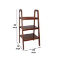 thumbnail image 5 of BenJara 3 Tier Wooden Storage Ladder Stand with Open Back and Sides, Brown, 5 of 5