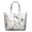White-389, variant on Tropical Flower and Leaves Weekender Bag, Large Capacity Carry-On Tote with Secure Zipper Closure for Women