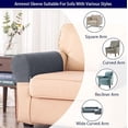 thumbnail image 3 of Stretchable Armrest Covers Set of 2, Checkered Print Sofa Slipcovers for Chairs, Protects from Stains and Scratches, Anti-Slip with Hook and Loop Fastening, 3 of 6