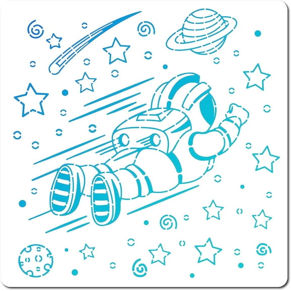 12x12 Inch Large Space Stencil Planet Templates Astronaut Stencils Comets Stars Outer Space Planet Earth Reusable Plastic Square Stencils