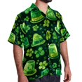 thumbnail image 2 of Saint Patrick's Day Men's Casual Spread Collar Hawaiian Short Sleeve Button Down Summer Beach Tops, 2 of 6