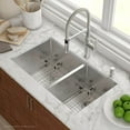thumbnail image 3 of Kraus 33 Inch Rectangular Undermount 60/40 Double Stainless Steel Kitchen Sink, 3 of 5