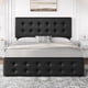 thumbnail image 4 of Negra tamaño completo marco de cama - 4 almacenamiento cajones, faux leather forrado cama de plataforma con de madera slats support y button tufted design. no necesita colchón base, 4 of 8