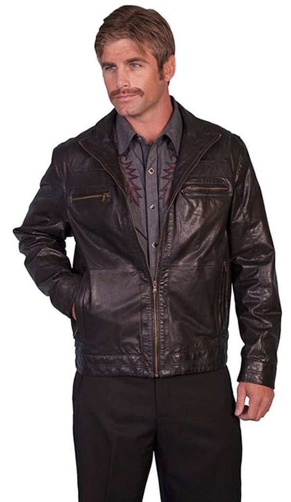 Western Leather Mens Lambskin Leather Bomber Biker Jacket
