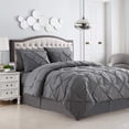 thumbnail image 1 of Set de edredón Sweet Home Collection Pintuck Grey Queen, 8 piezas, 1 of 1