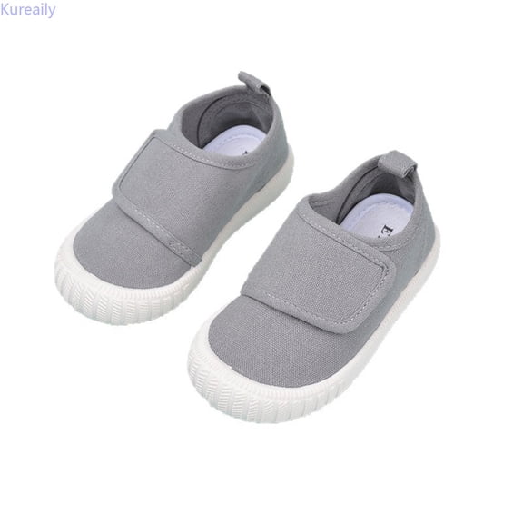 Kureaily Girls Casual Sneakers For Toddlers Soft Sole Canvas Shoes With Hook Loop Closure Lightweight Comfortable For Everyday Wear Age 4 8 4.5-5 Years