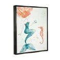thumbnail image 3 of Stupell Industries Mermaid and Ocean Seahorse Graphic Art Jet Black Floating Framed Canvas Print Wall Art, Design by Anne Tavoletti, 3 of 8
