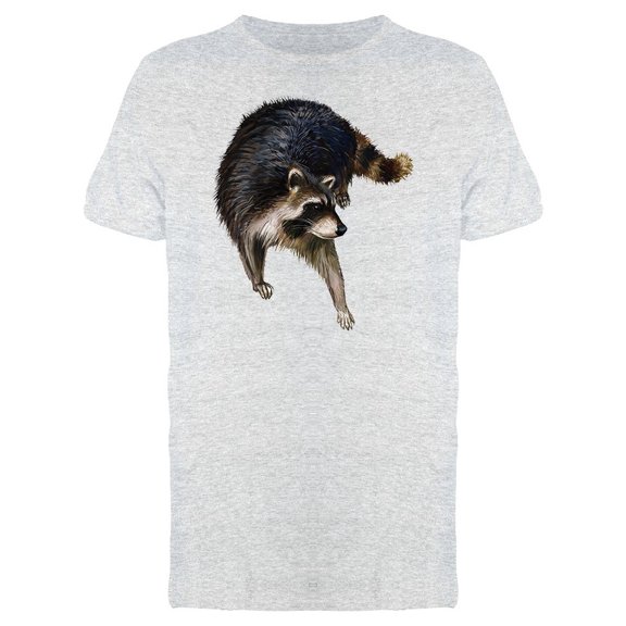 Watercolor Oil Painting Raccoon Tee Men's -Image by Shutterstock