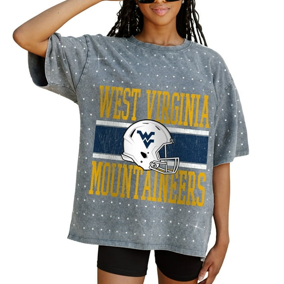 Women's Gameday Couture Gray West Virginia Mountaineers On the Ball Oversized T-Shirt