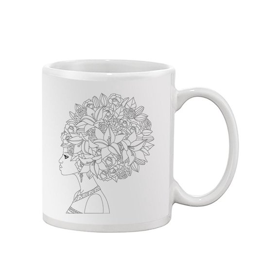 Floral Afro Woman Mug - Image by Shutterstock,
